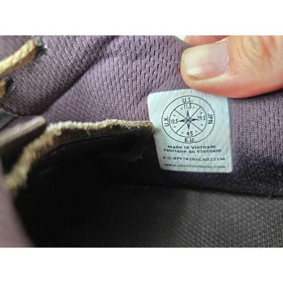 Oboz Bozeman Low Hiking Shoes Men's 11.5 Brown Suede Trail All Terrain Sneakers - Picture 8 of 8